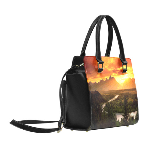 Sunset Mountain Forest Landscape Classic Shoulder Handbag (Model 1653)