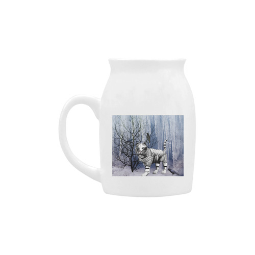 Wonderful tiger in the snow landscape Milk Cup (Small) 300ml