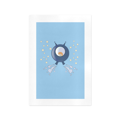 Hedgehog in space. spacecraft. Art Print 13‘’x19‘’