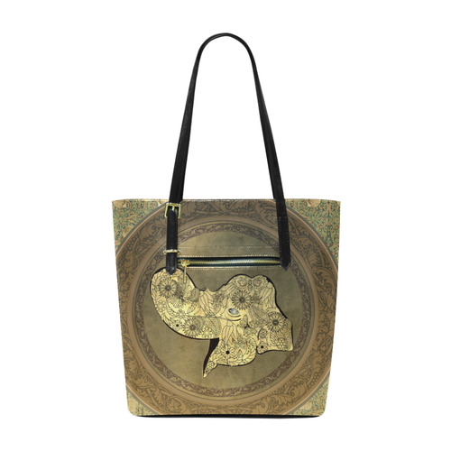Mandala of cute elephant Euramerican Tote Bag/Small (Model 1655)