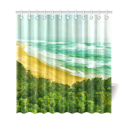 Modern Impressionist Beach Landscape Shower Curtain 69"x72"