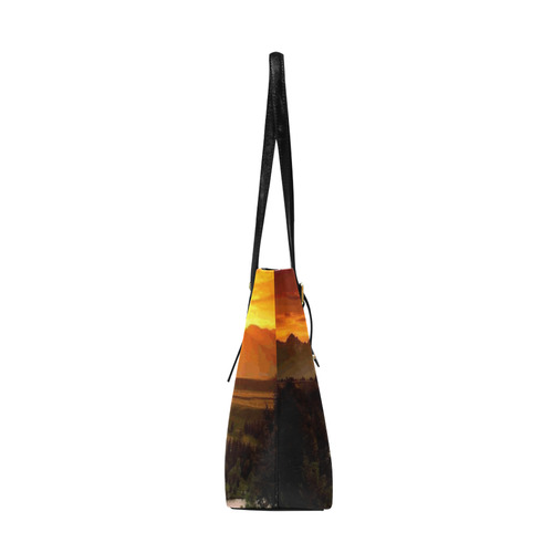 Sunset Mountain Forest Landscape Euramerican Tote Bag/Large (Model 1656)