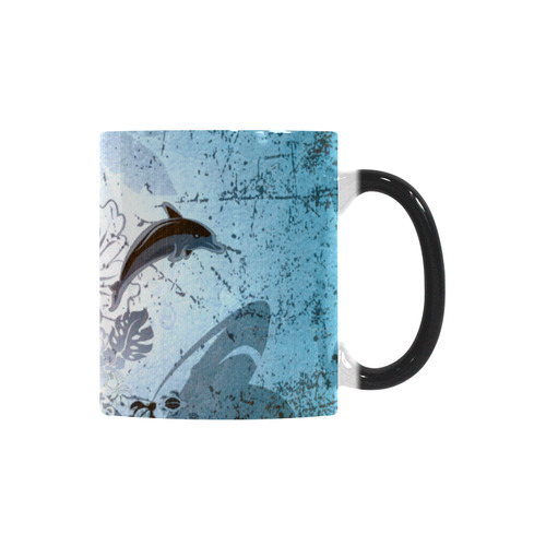 Surfing, surfboard and sharks Custom Morphing Mug