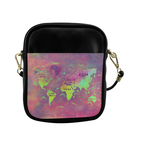 world map Sling Bag (Model 1627)