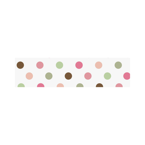 Large Pink Brown Green Polka Dots, Pastel Spotted Design Cosmetic Bag/Large (Model 1658)