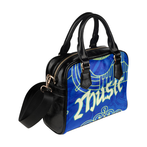 music Blue Shoulder Handbag (Model 1634)