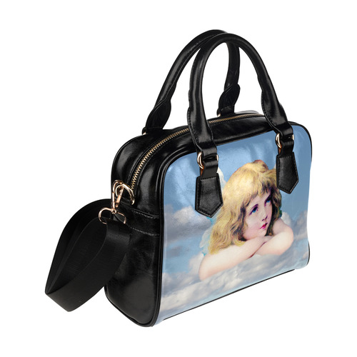 Vintage Angel Clouds Blue Sky Shoulder Handbag (Model 1634)
