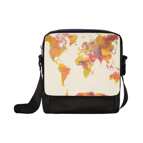 world map Crossbody Nylon Bags (Model 1633)