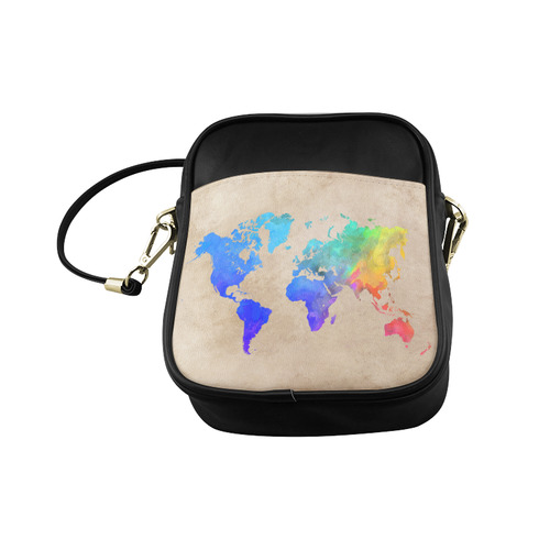 world map Sling Bag (Model 1627)