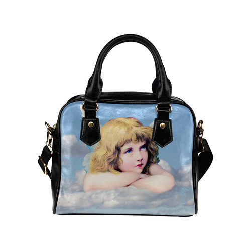 Vintage Angel Clouds Blue Sky Shoulder Handbag (Model 1634)