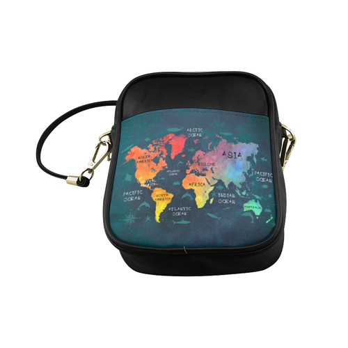 world map Sling Bag (Model 1627)