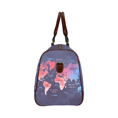 world map Waterproof Travel Bag/Small (Model 1639)