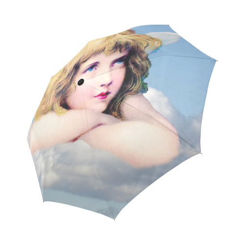 Vintage Angel Clouds Blue Sky Auto-Foldable Umbrella (Model U04)