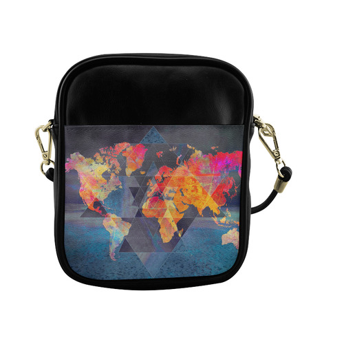 world map Sling Bag (Model 1627)