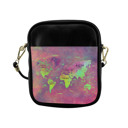 world map Sling Bag (Model 1627)