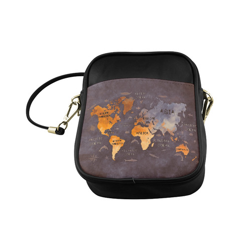 world map Sling Bag (Model 1627)