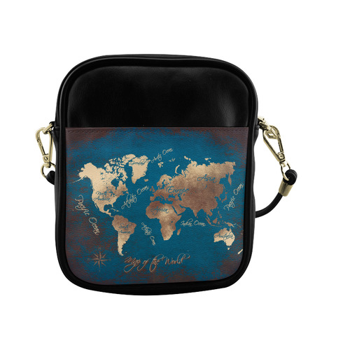 world map Sling Bag (Model 1627)