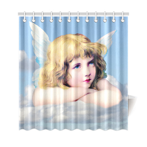 Vintage Angel Clouds Blue Sky Shower Curtain 69"x72"