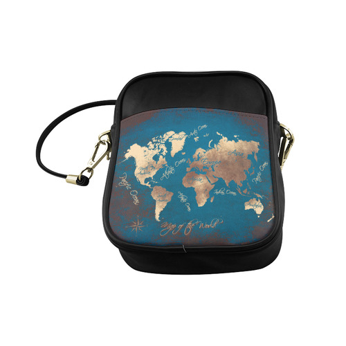 world map Sling Bag (Model 1627)