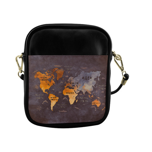 world map Sling Bag (Model 1627)