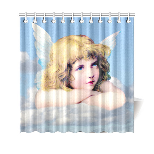 Vintage Angel Clouds Blue Sky Shower Curtain 69"x70"