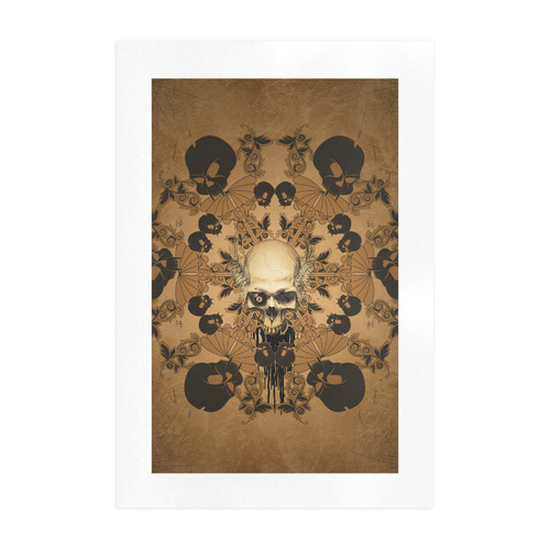 Skull with skull mandala on the background Art Print 19‘’x28‘’