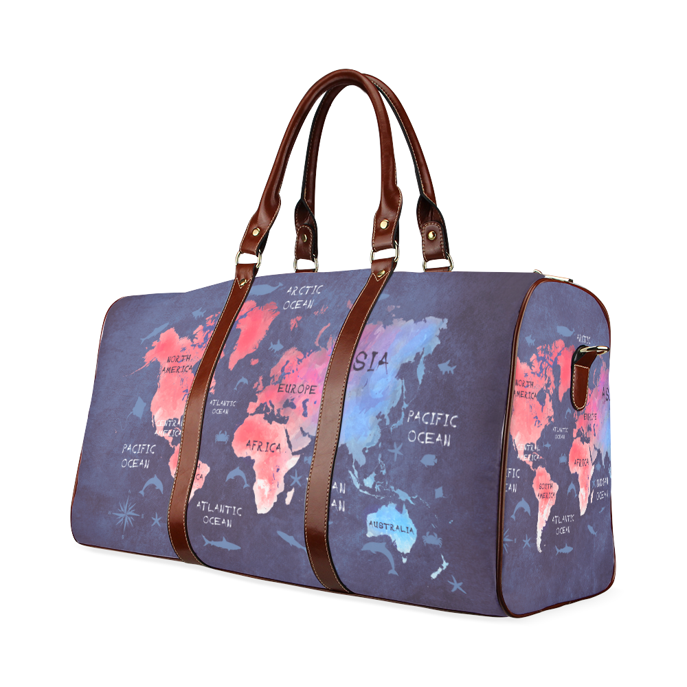 world map Waterproof Travel Bag/Small (Model 1639) ID D1305042