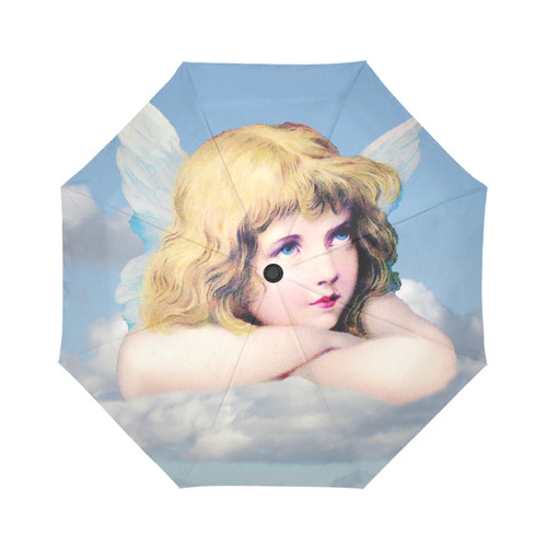 Vintage Angel Clouds Blue Sky Auto-Foldable Umbrella (Model U04)