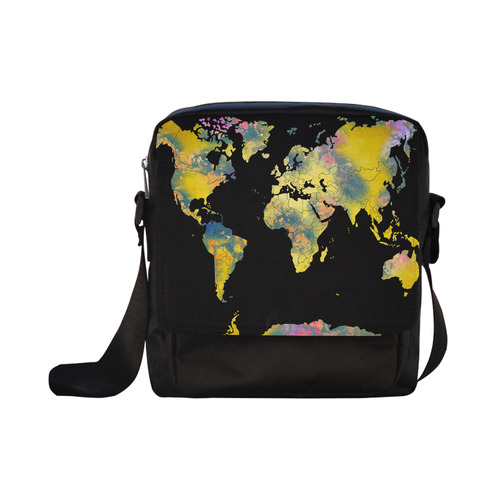 world map Crossbody Nylon Bags (Model 1633)