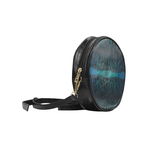 Shoulderbag - Blue & Green Splatter Round Sling Bag (Model 1647)