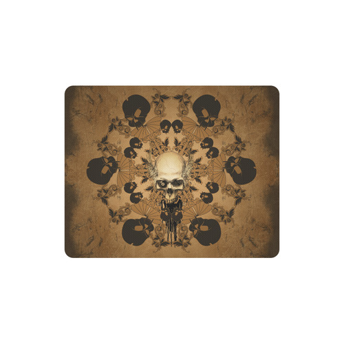 Skull with skull mandala on the background Rectangle Mousepad