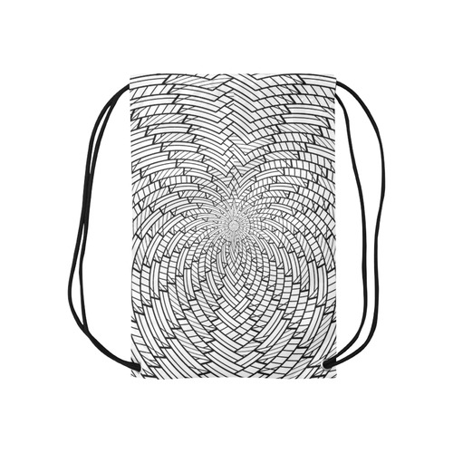 sweeping black and white 3 by JamColors Small Drawstring Bag Model 1604 (Twin Sides) 11"(W) * 17.7"(H)