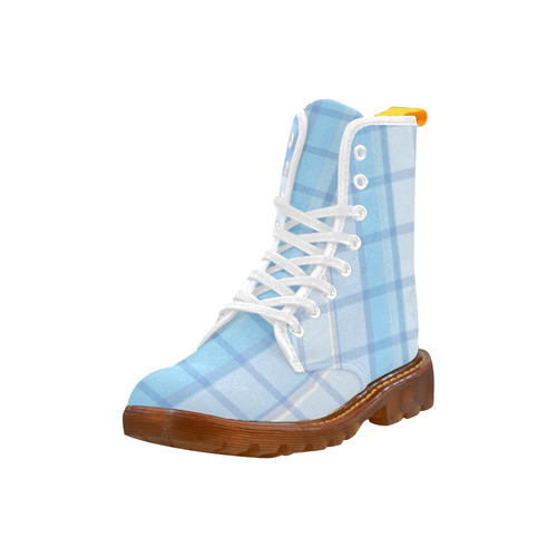 baby blue plaid Martin Boots For Women Model 1203H