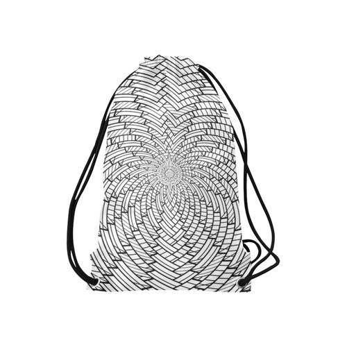 sweeping black and white 3 by JamColors Small Drawstring Bag Model 1604 (Twin Sides) 11"(W) * 17.7"(H)