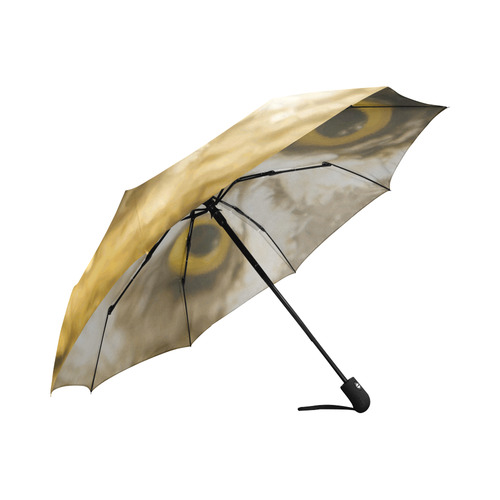 Owl With Golden Eyes Nature Art Auto-Foldable Umbrella (Model U04)