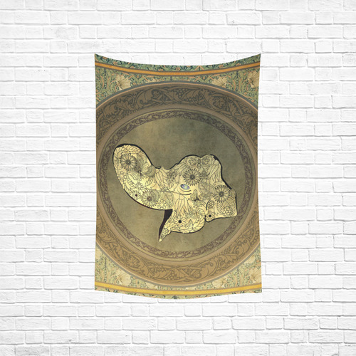Mandala of cute elephant Cotton Linen Wall Tapestry 40"x 60"