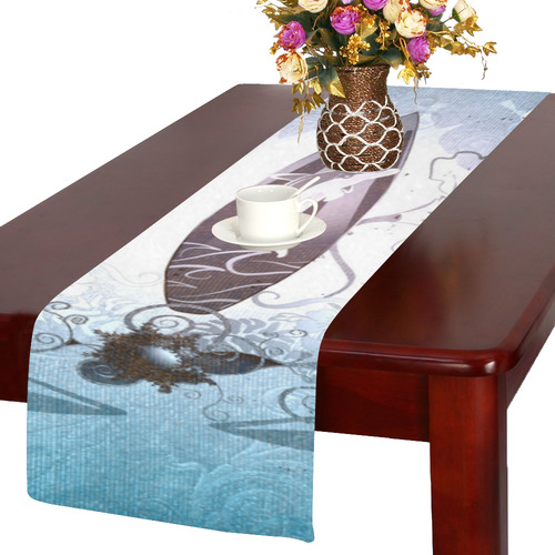 Surfing, surfboard and sharks Table Runner 14x72 inch