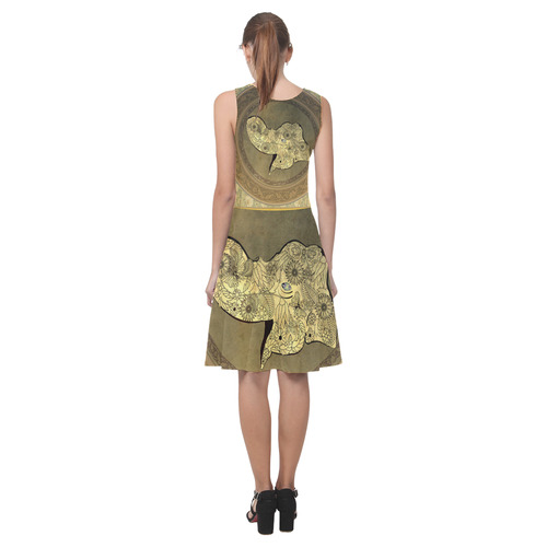 Mandala of cute elephant Atalanta Casual Sundress(Model D04)