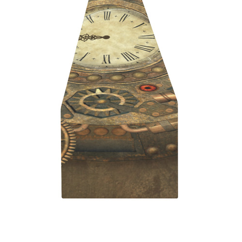 Steampunk, awesome clockwork Table Runner 14x72 inch