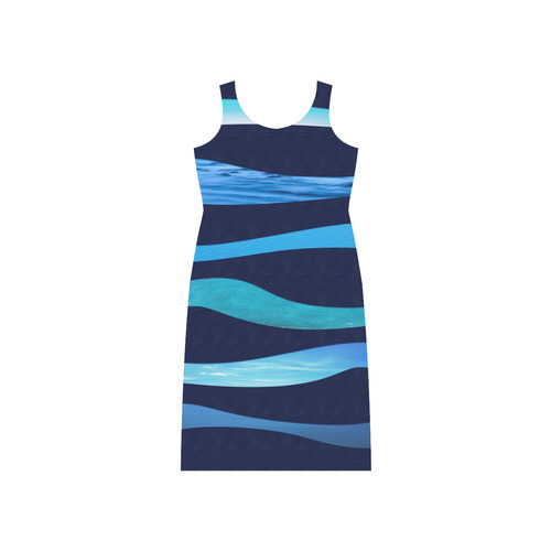 ocean blue Phaedra Sleeveless Open Fork Long Dress (Model D08)