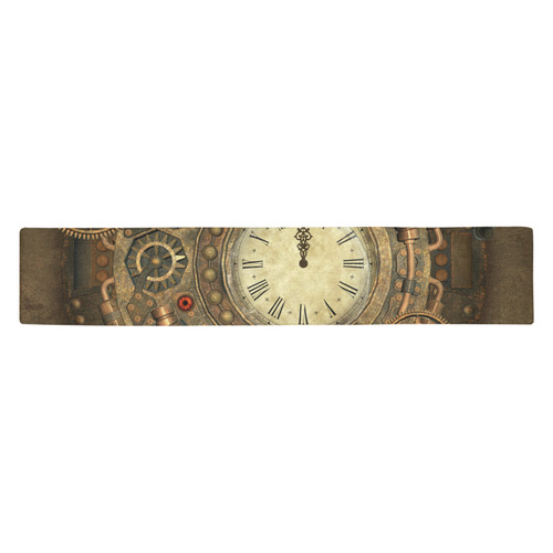 Steampunk, awesome clockwork Table Runner 14x72 inch