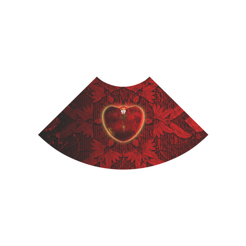Heart on vintage background Atalanta Casual Sundress(Model D04)