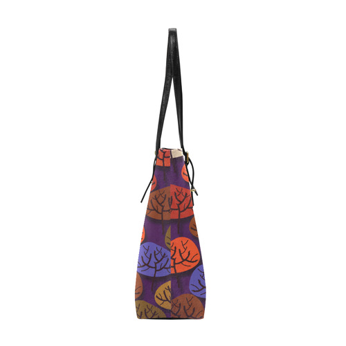 Cool Abstract Red Blue Brown Trees Euramerican Tote Bag/Small (Model 1655)