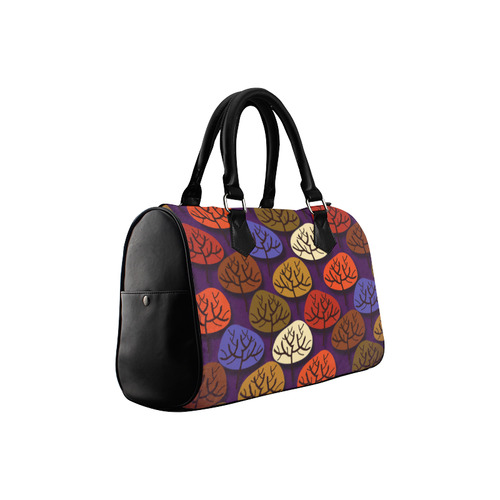 Cool Abstract Red Blue Brown Trees Boston Handbag (Model 1621)