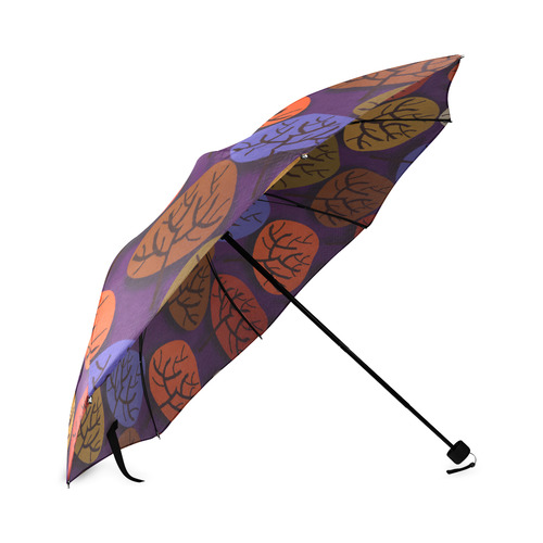 Cool Abstract Red Blue Brown Trees Foldable Umbrella (Model U01)