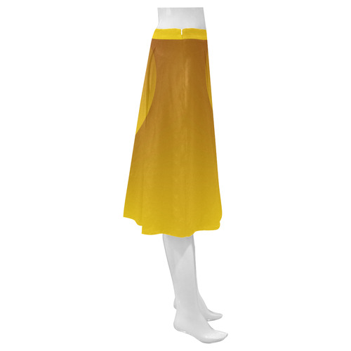 Yellow & White Sunrays Love Heart Mnemosyne Women's Crepe Skirt (Model D16)