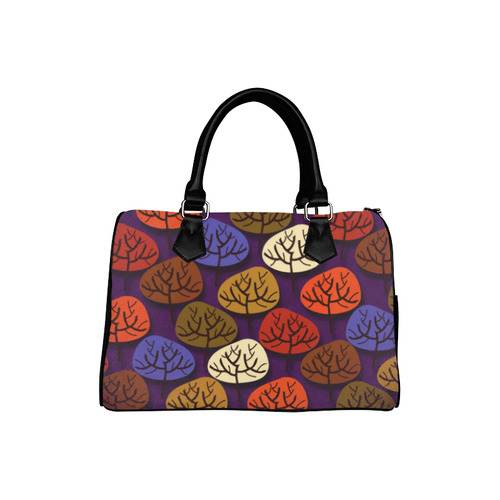 Cool Abstract Red Blue Brown Trees Boston Handbag (Model 1621)