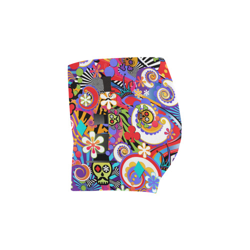 Fun Sugar Skull Colorful Print Shorts by Juleez Briseis Skinny Shorts (Model L04)