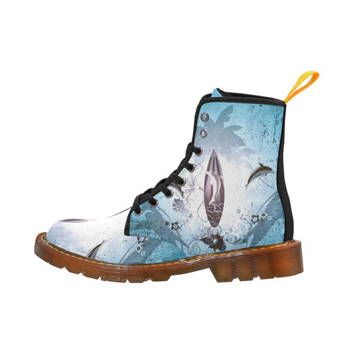 Surfing, surfboard and sharks Martin Boots For Women Model 1203H