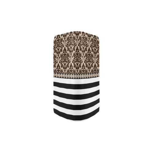 Brown Damask, Black White Stripes, Gemstones Women's Clutch Purse (Model 1637)